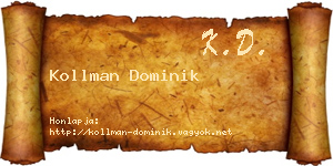 Kollman Dominik névjegykártya